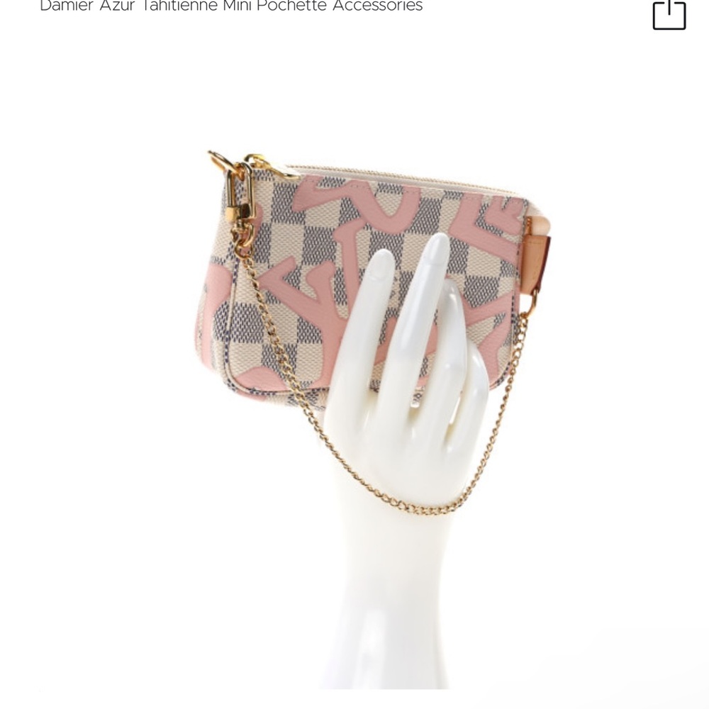 Louis Vuitton Pink and White Mini Pochette Accessories